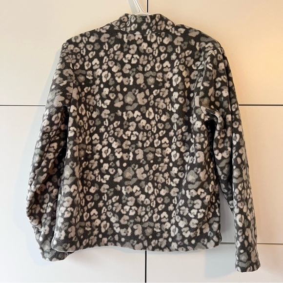 Eddie Bauer Charcoal Leopard Print Fleece Zipup - Picture 6 of 6